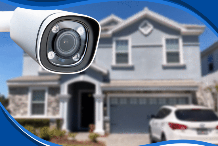 camera de securite installee sur une maison moderne