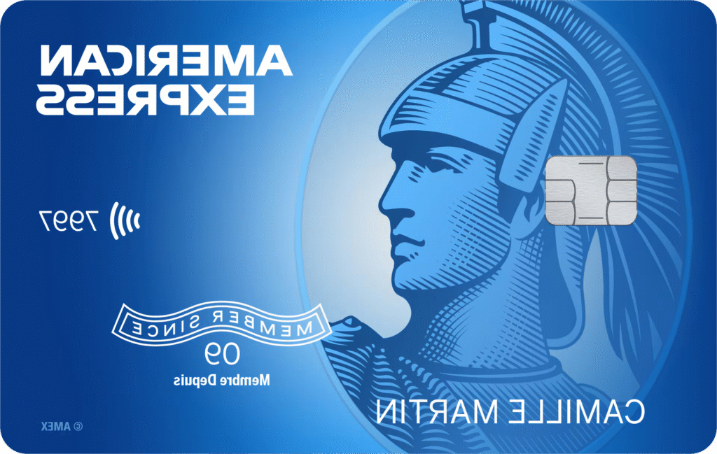 carte american express avec icone cashback lumineuse