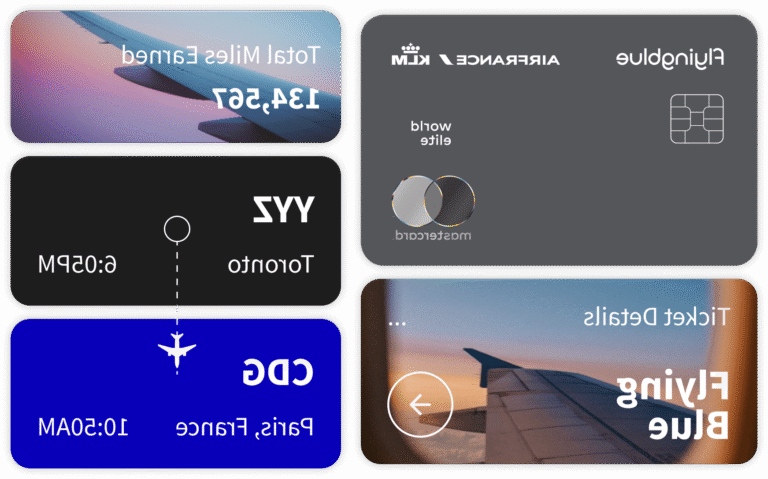 carte de credit air france avec avion et ciel bleu