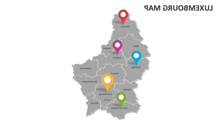 carte du luxembourg avec icones bancaires modernes