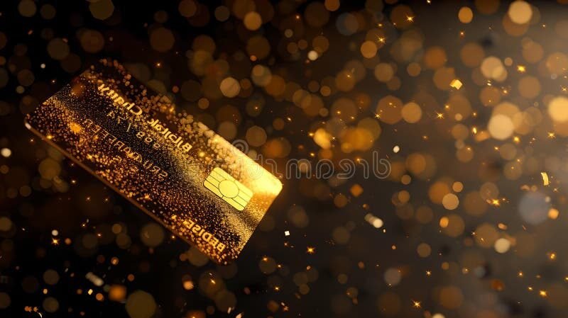 carte gold mastercard brillante sur fond dore