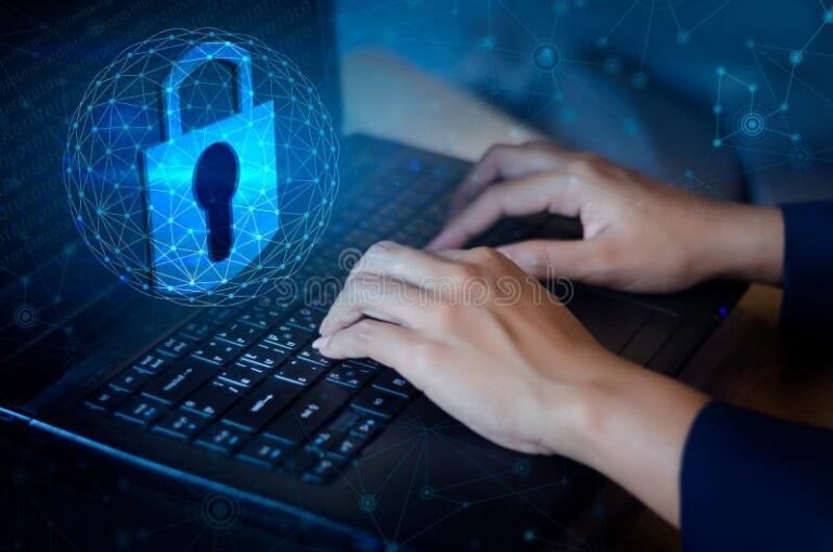 cle de securite numerique sur fond bancaire abstrait