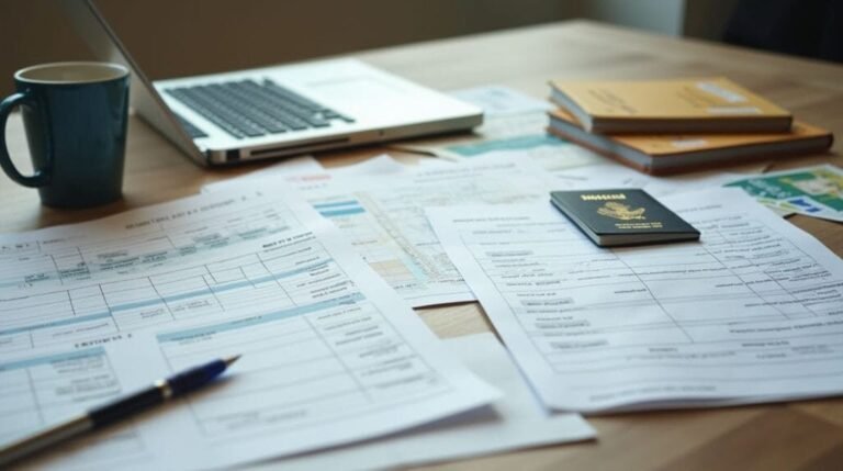 cle et documents bancaires organises sur bureau