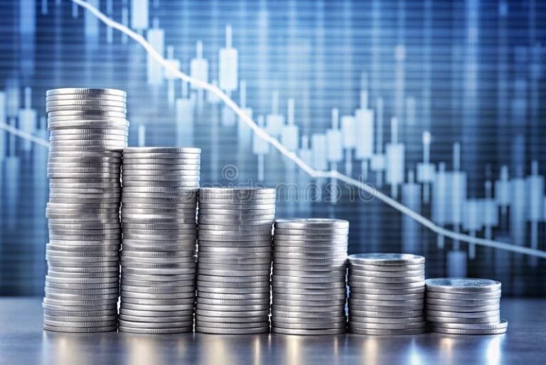 compte de trading avec piece dargent et graphique