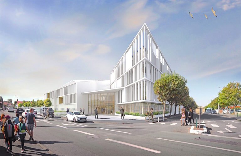 facade agence credit agricole moderne campagne