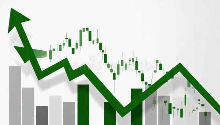 graphique de croissance financiere avec actions