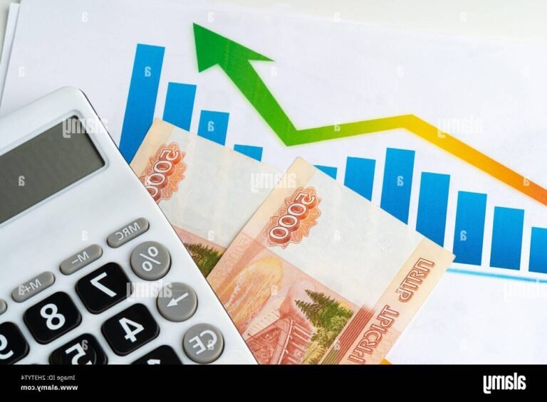 graphique financier avec monnaie et calculatrice