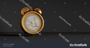 horloge digitale avec symbole euro en fond