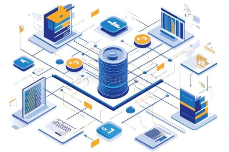 illustration dune banque numerique connectee en reseau