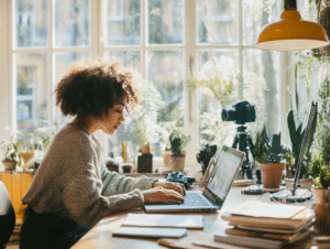 jeune entrepreneur creatif travaillant sans ressources financieres