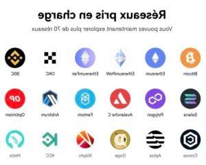 logo amf avec symboles cryptomonnaies evolutifs