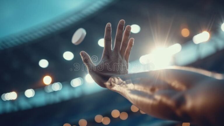 main tendue avec pieces de monnaie en lumiere