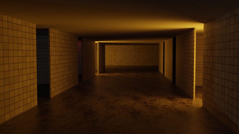 maison vide avec une protection lumineuse symbolique