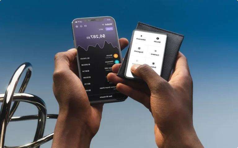 person utilisant smartphone avec interface crypto securisee