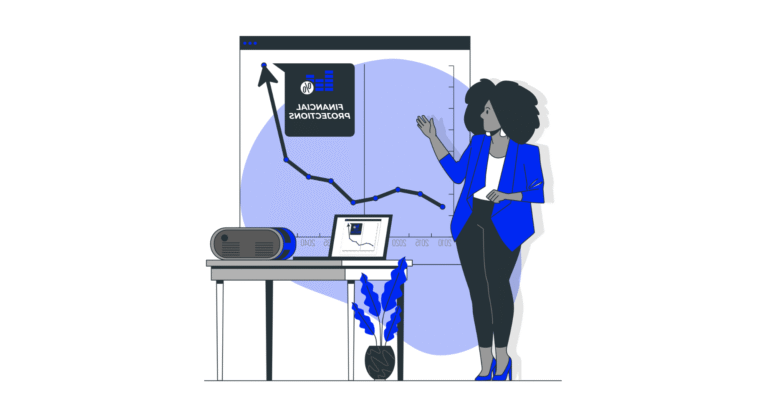 personne reflechissant devant graphique financier evolutif