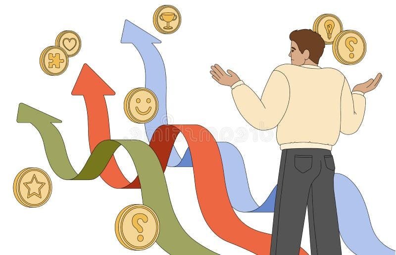 Que Faire De Son Argent Pour Optimiser Ses Finances Personnelles 1 personne reflechissant devant plusieurs chemins financiers