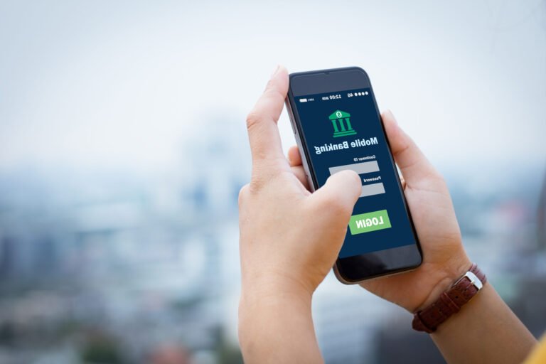 personne utilisant une application bancaire mobile 2