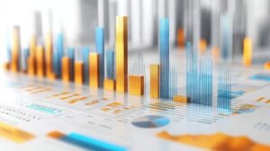 portefeuille financier avec actions et graphiques colores