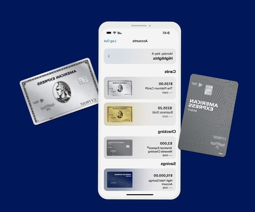 smartphone avec application american express ouverte