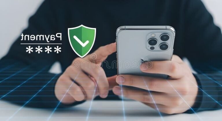 smartphone et icone de paiement securise digital