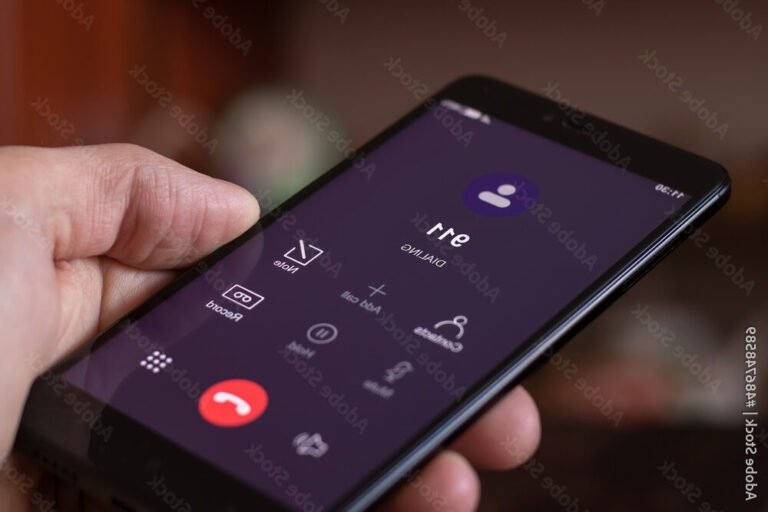 telephone avec ecran affichant appel durgence