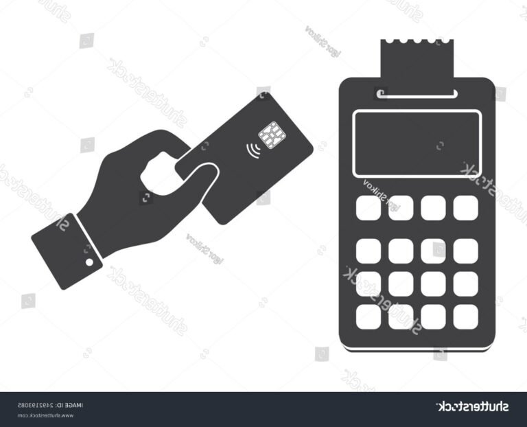 terminal de paiement avec icones debit et credit