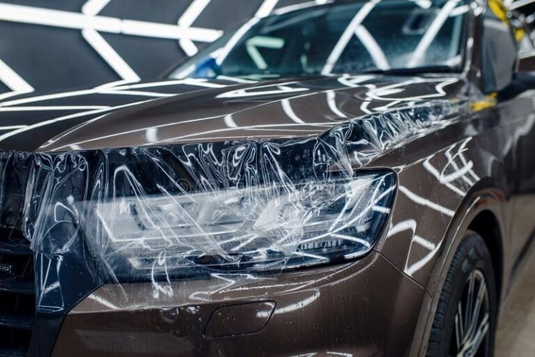 voiture moderne avec bouclier protecteur transparent